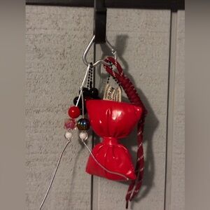 Red Bow Keychain Accessory